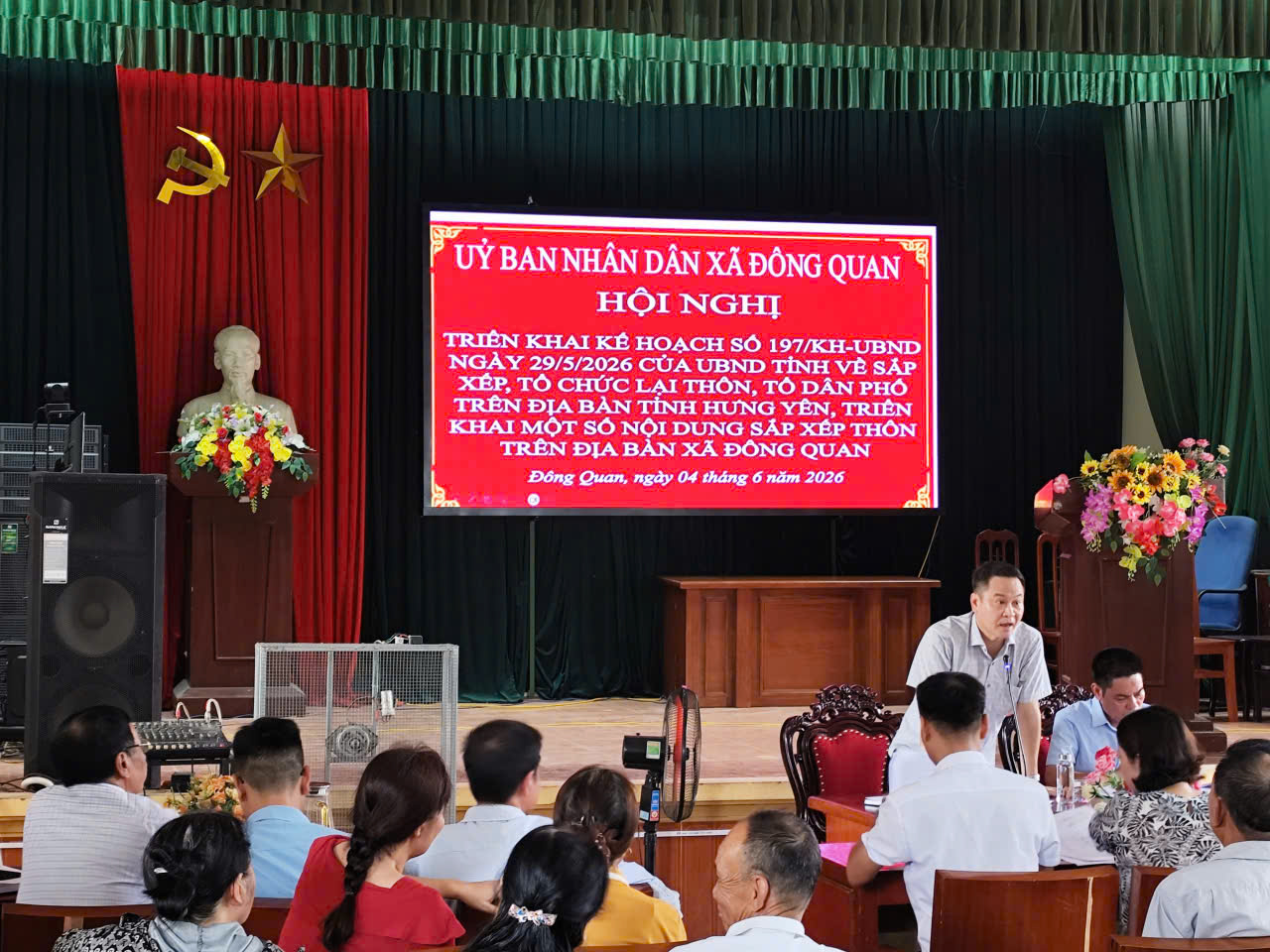 XÃ ĐÔNG QUAN TRIỂN KHAI KẾ HOẠCH VỀ SẮP XẾP THÔN TRÊN ĐỊA BÀN XÃ.