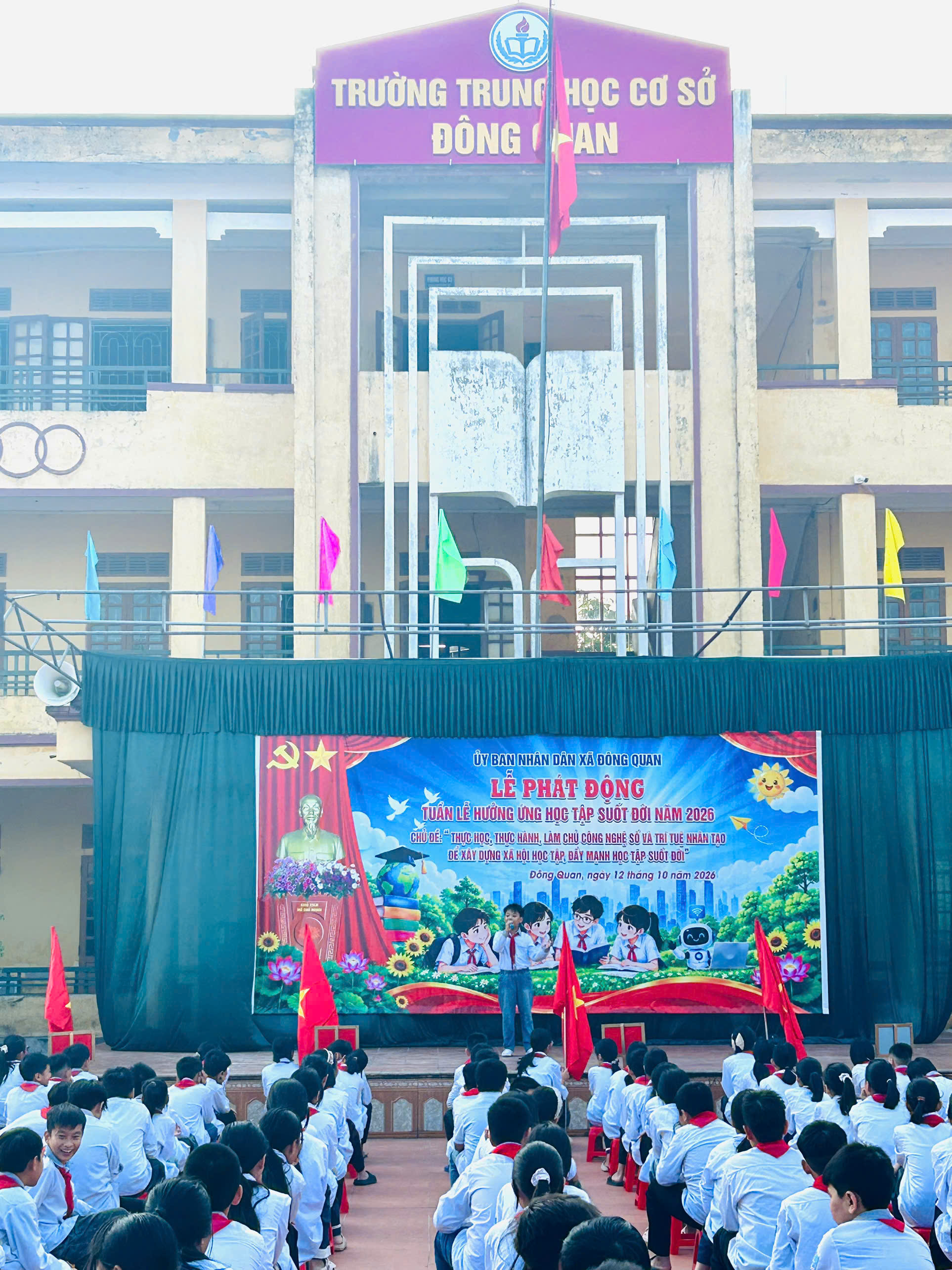 XÃ ĐÔNG QUAN TỔ CHỨC LỄ PHÁT ĐỘNG TUẦN LỄ HƯỞNG ỨNG HỌC TẬP SUỐT ĐỜI NĂM 2026